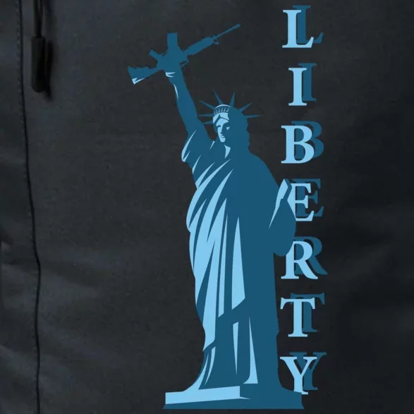 Stature Of Liberty Holding AR-15 Assault Rifle Daily Commute Backpack