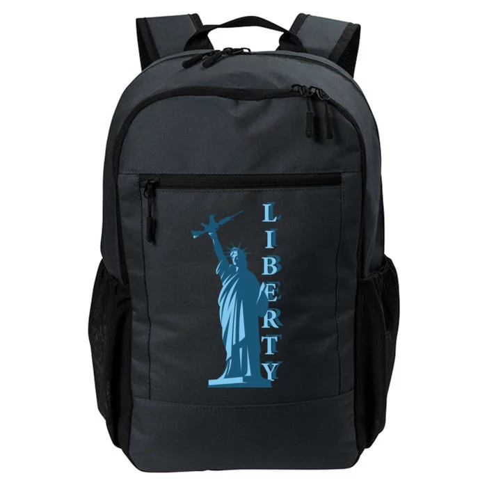 Stature Of Liberty Holding AR-15 Assault Rifle Daily Commute Backpack