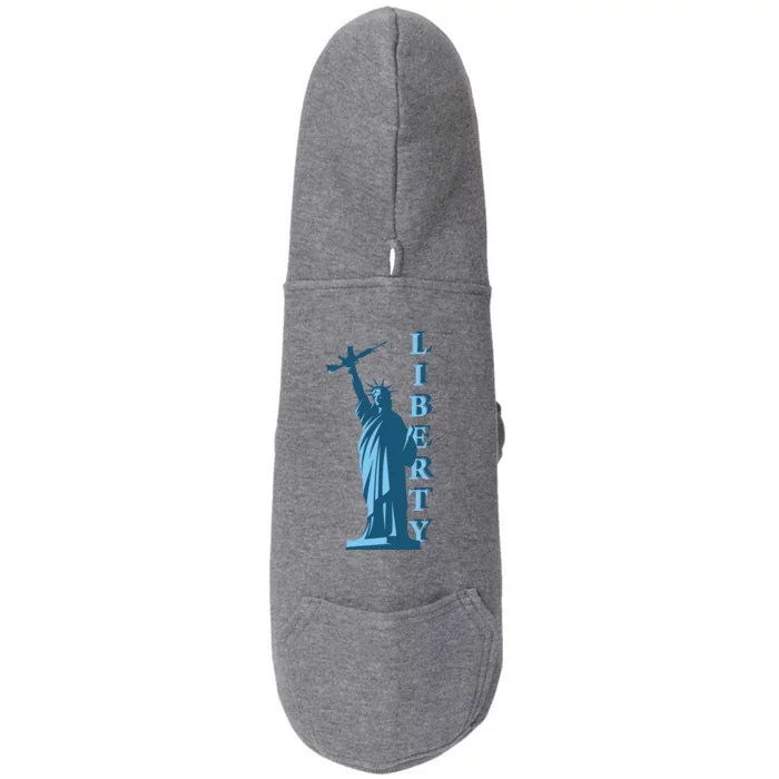 Stature Of Liberty Holding AR-15 Assault Rifle Doggie 3-End Fleece Hoodie