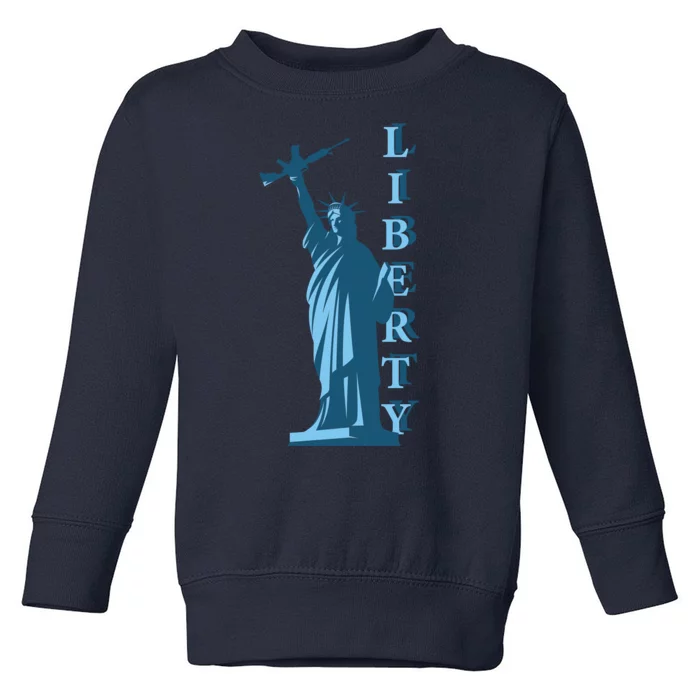 Stature Of Liberty Holding AR-15 Assault Rifle Toddler Sweatshirt