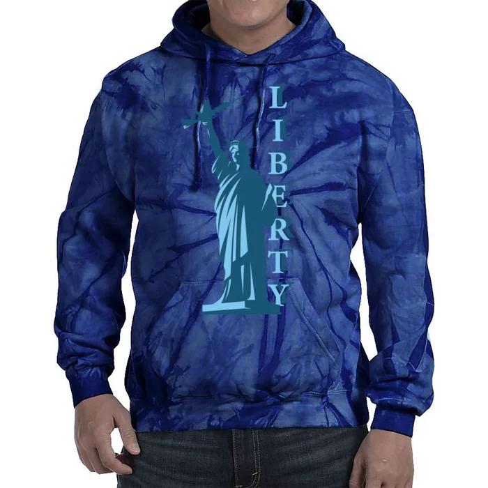 Stature Of Liberty Holding AR-15 Assault Rifle Tie Dye Hoodie