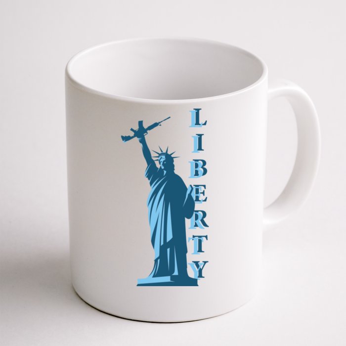 Stature Of Liberty Holding AR-15 Assault Rifle Front & Back Coffee Mug