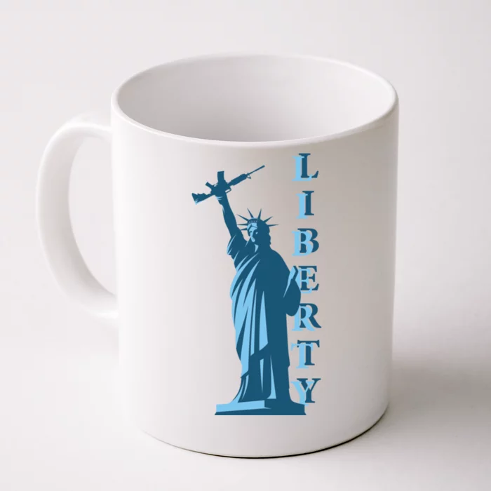 Stature Of Liberty Holding AR-15 Assault Rifle Front & Back Coffee Mug