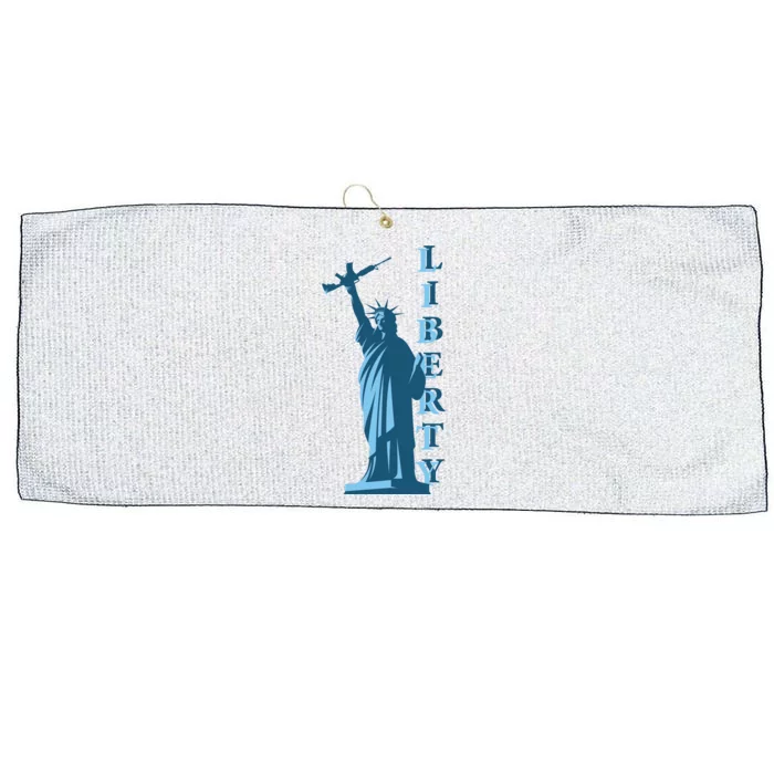 Stature Of Liberty Holding AR-15 Assault Rifle Large Microfiber Waffle Golf Towel