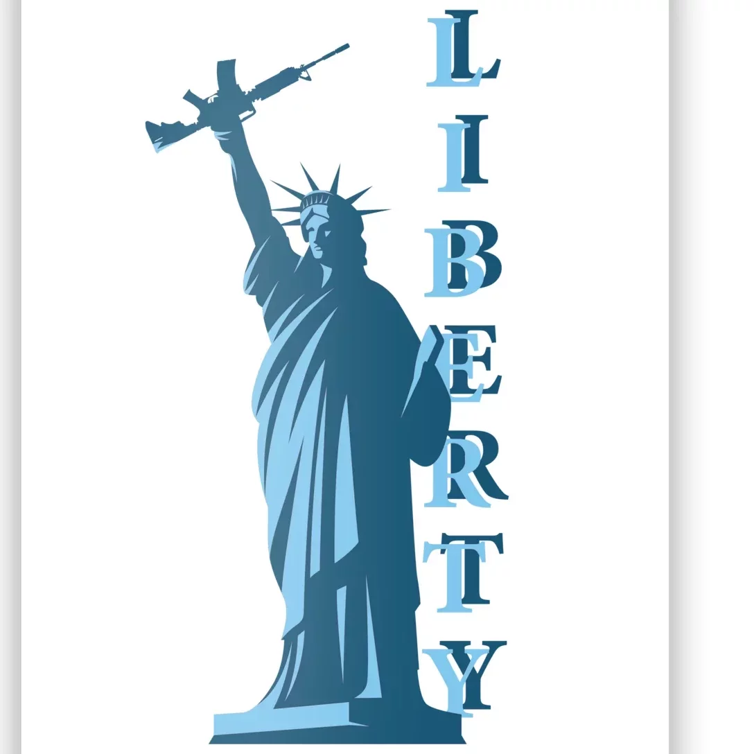 Stature Of Liberty Holding AR-15 Assault Rifle Poster