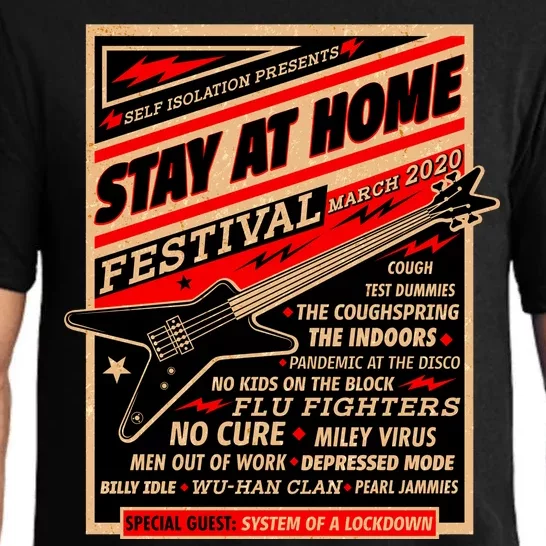 Stay At Home Festival Concert Poster Quarantine Pajama Set