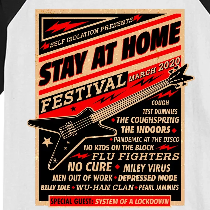 Stay At Home Festival Concert Poster Quarantine Kids Colorblock Raglan Jersey