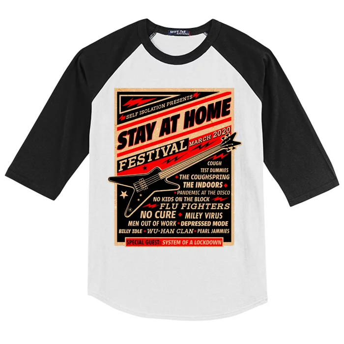 Stay At Home Festival Concert Poster Quarantine Kids Colorblock Raglan Jersey