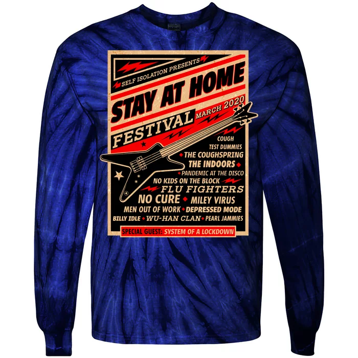 Stay At Home Festival Concert Poster Quarantine Tie-Dye Long Sleeve Shirt