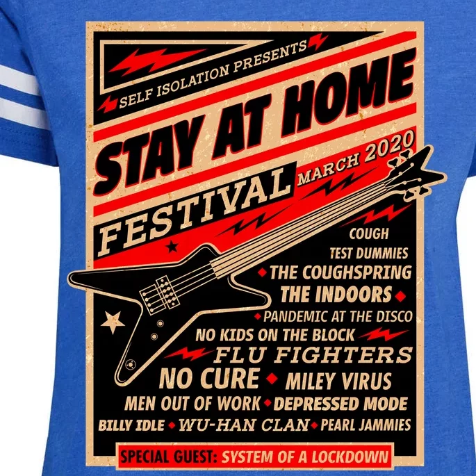 Stay At Home Festival Concert Poster Quarantine Enza Ladies Jersey Football T-Shirt