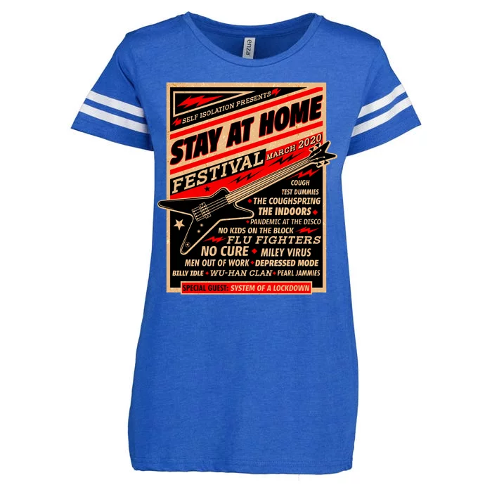 Stay At Home Festival Concert Poster Quarantine Enza Ladies Jersey Football T-Shirt