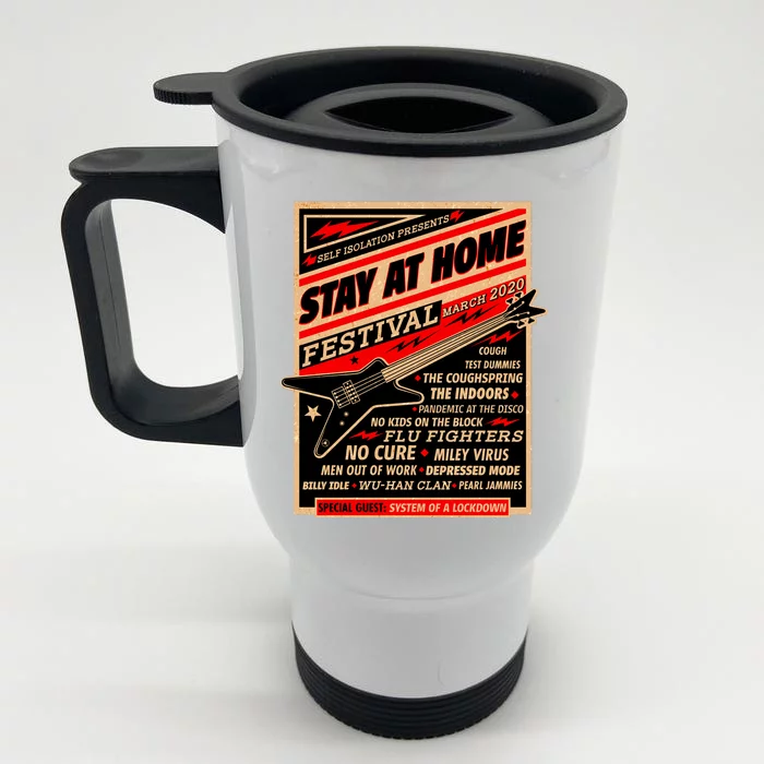 Stay At Home Festival Concert Poster Quarantine Front & Back Stainless Steel Travel Mug