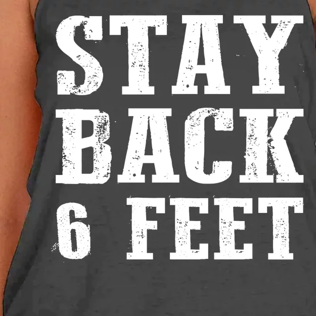 Stay Back 6 Feet Funny Social Distance Women's Knotted Racerback Tank