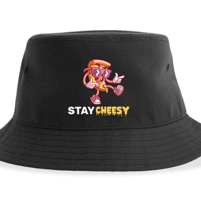 Stay Cheesy Pizza Sustainable Bucket Hat