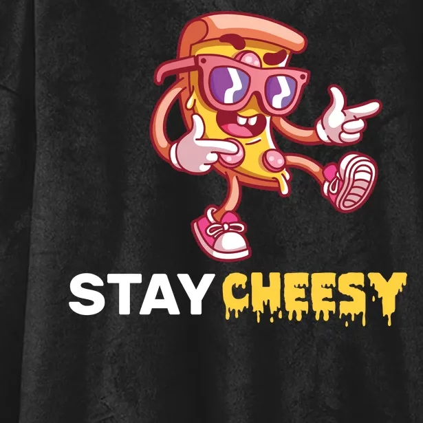 Stay Cheesy Pizza Hooded Wearable Blanket