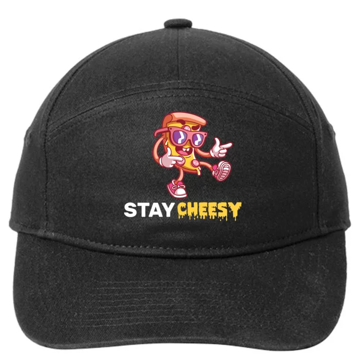 Stay Cheesy Pizza 7-Panel Snapback Hat