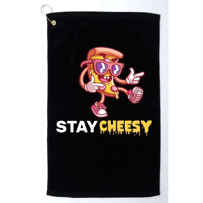 Stay Cheesy Pizza Platinum Collection Golf Towel