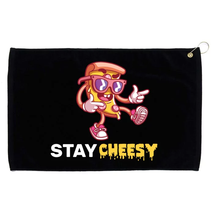 Stay Cheesy Pizza Grommeted Golf Towel