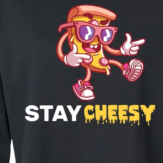 Stay Cheesy Pizza Cropped Pullover Crew