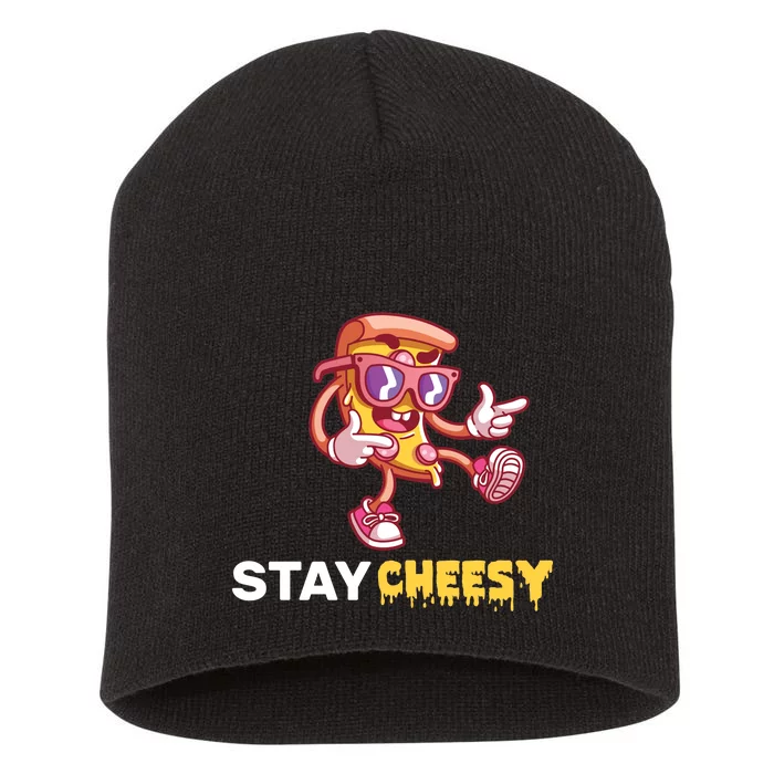 Stay Cheesy Pizza Short Acrylic Beanie