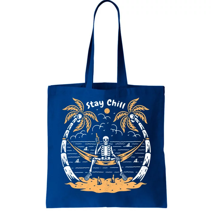 Stay Chill Skeleton Tote Bag