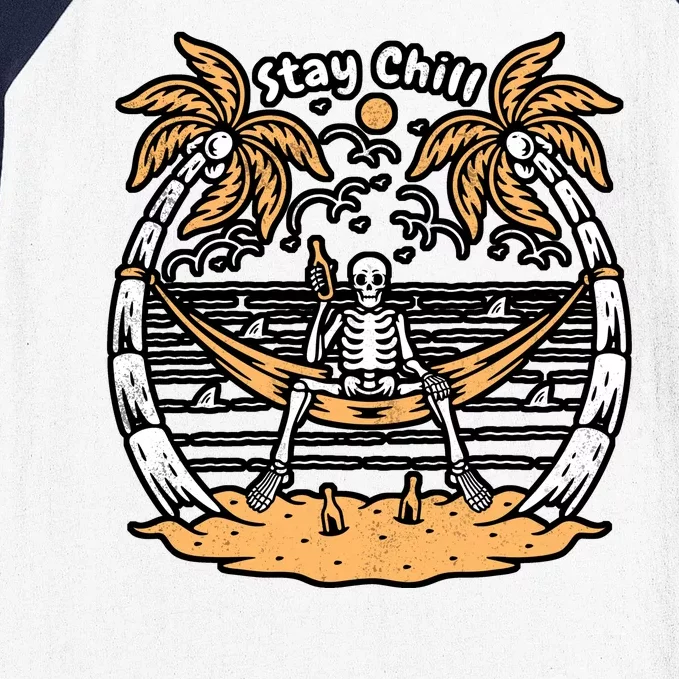 Stay Chill Skeleton Baseball Sleeve Shirt