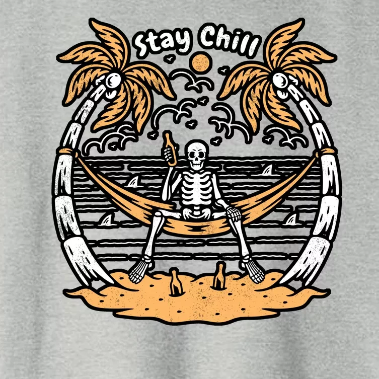 Stay Chill Skeleton Women's Crop Top Tee