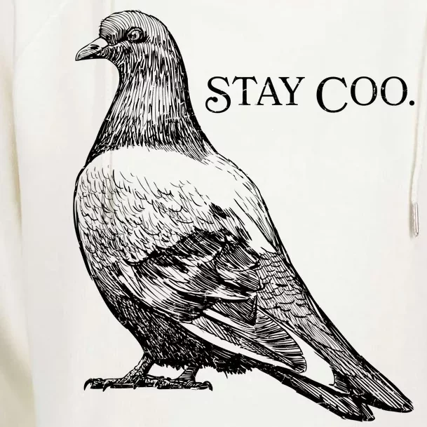 Stay Coo Pigeon Womens Funnel Neck Pullover Hood