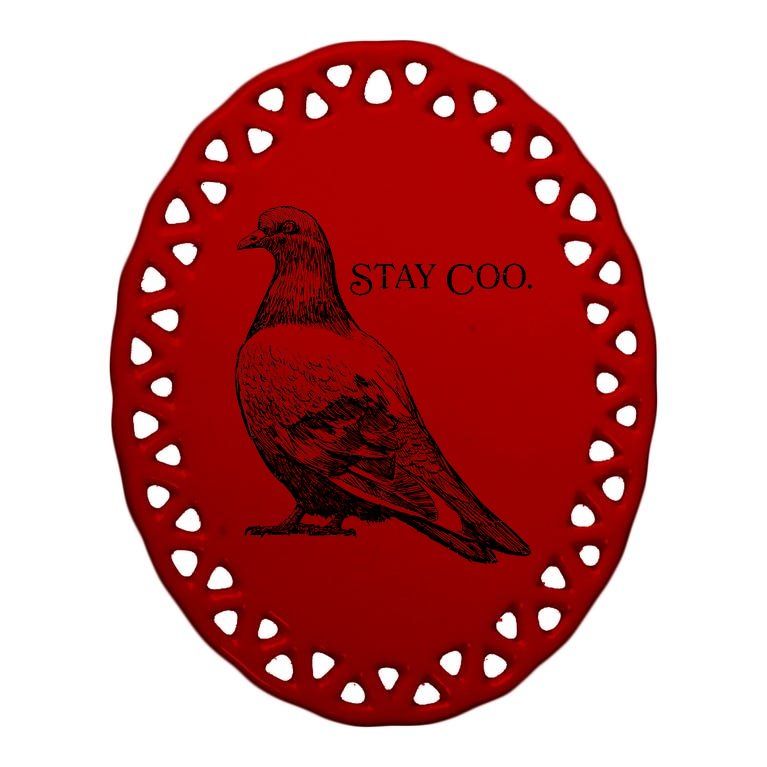 Stay Coo Pigeon Oval Ornament