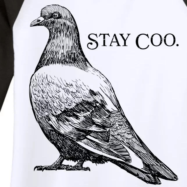 Stay Coo Pigeon Women's Tri-Blend 3/4-Sleeve Raglan Shirt