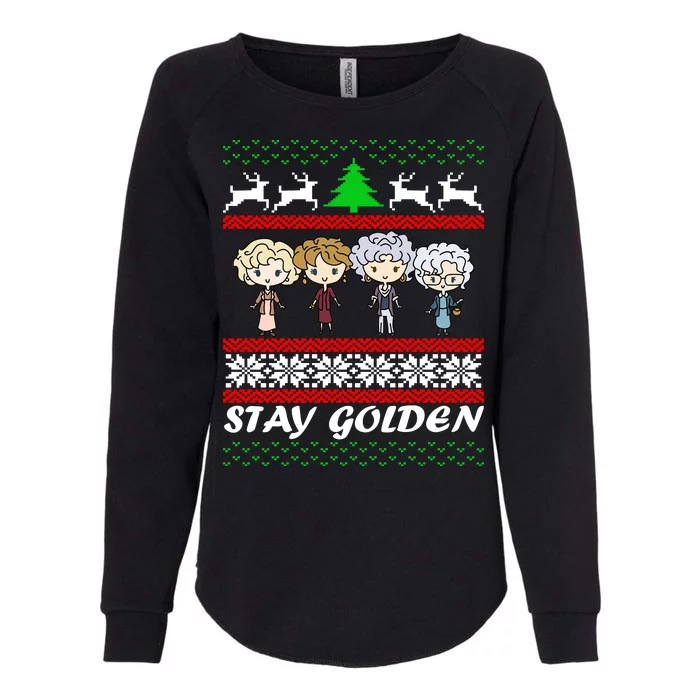 Stay Golden Ugly Christmas Womens California Wash Sweatshirt