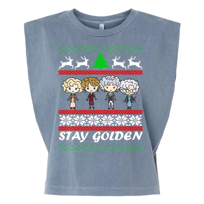 Stay Golden Ugly Christmas Garment-Dyed Women's Muscle Tee