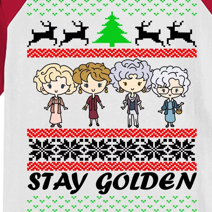 Stay Golden Ugly Christmas Kids Colorblock Raglan Jersey