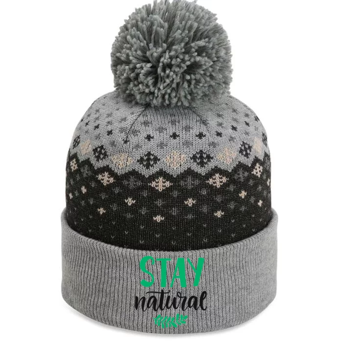 Stay Natural Green Leaf The Baniff Cuffed Pom Beanie