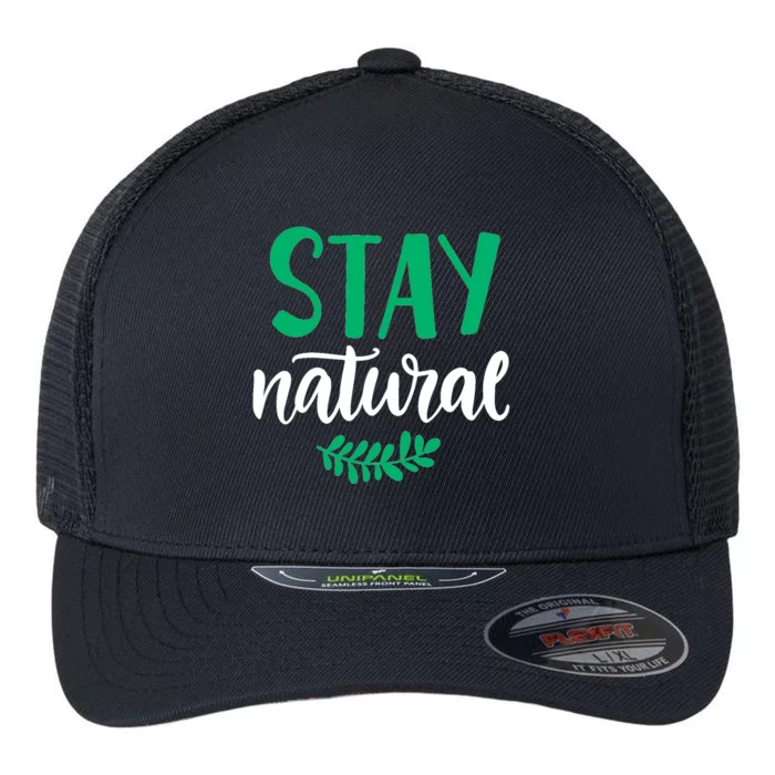 Stay Natural Green Leaf Flexfit Unipanel Trucker Cap