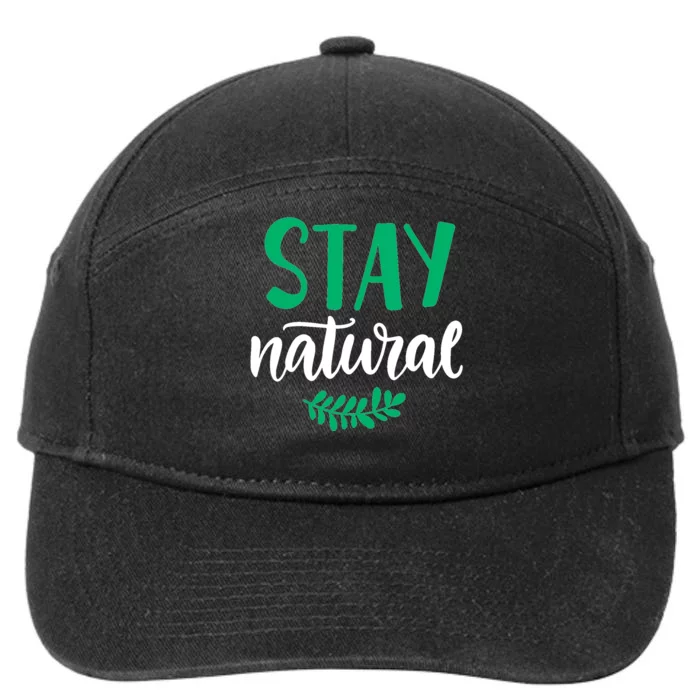 Stay Natural Green Leaf 7-Panel Snapback Hat