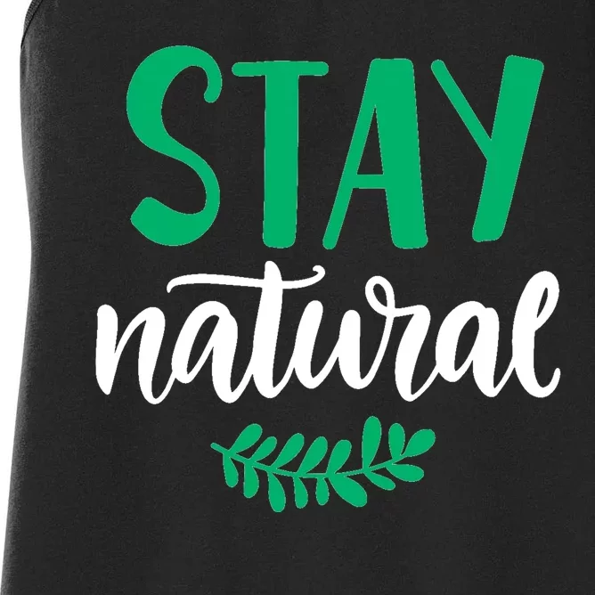 Stay Natural Green Leaf Women's Racerback Tank