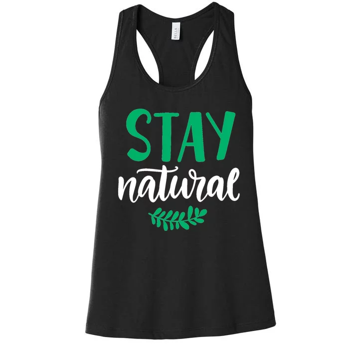 Stay Natural Green Leaf Women's Racerback Tank