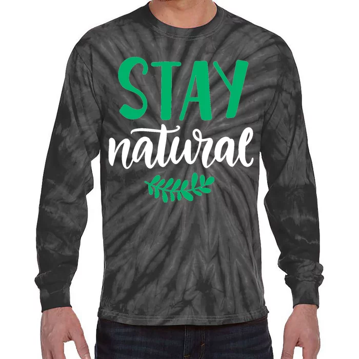 Stay Natural Green Leaf Tie-Dye Long Sleeve Shirt