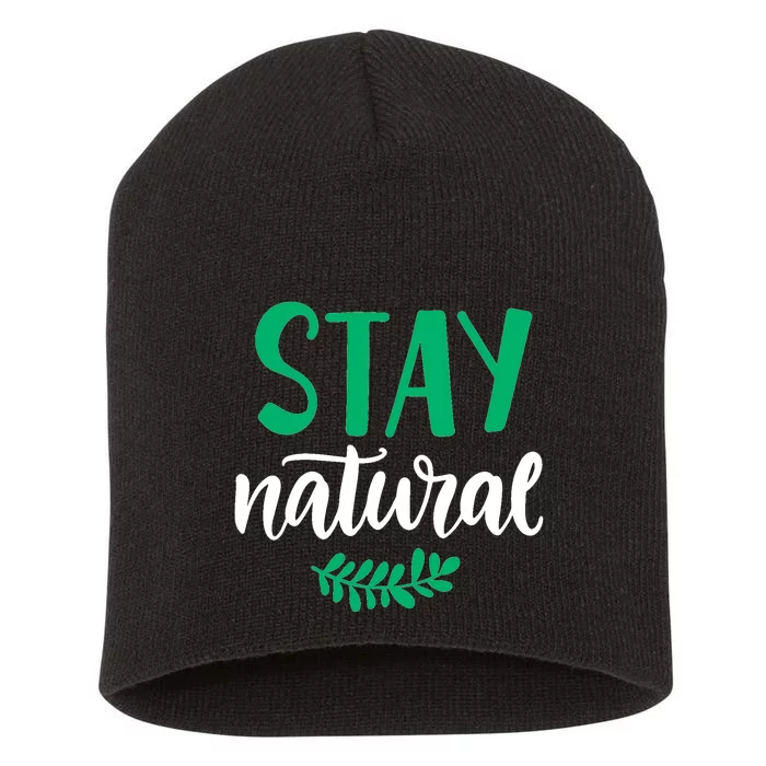 Stay Natural Green Leaf Short Acrylic Beanie