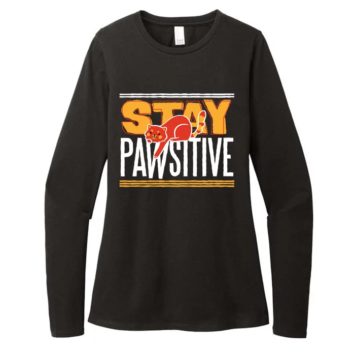 Stay Pawsitive Womens CVC Long Sleeve Shirt