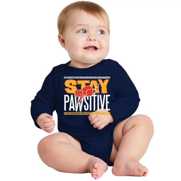 Stay Pawsitive Baby Long Sleeve Bodysuit