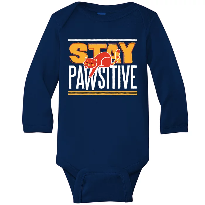 Stay Pawsitive Baby Long Sleeve Bodysuit