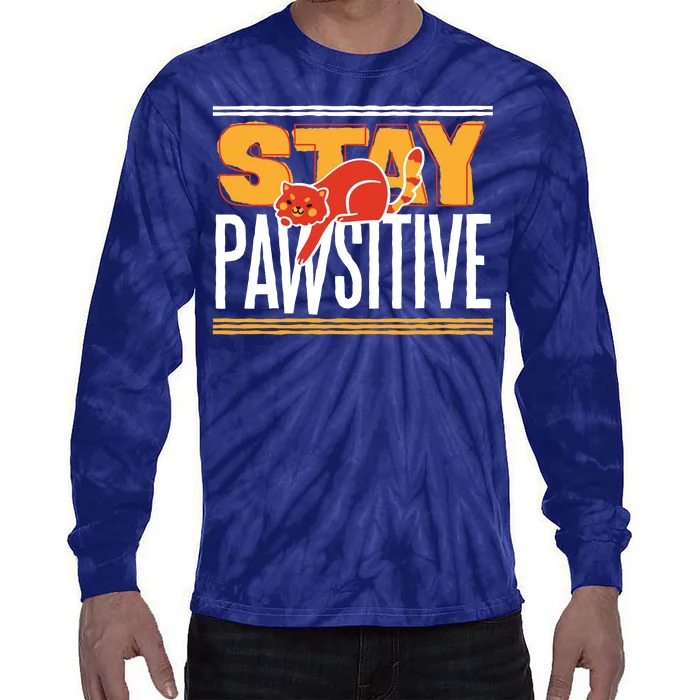 Stay Pawsitive Tie-Dye Long Sleeve Shirt