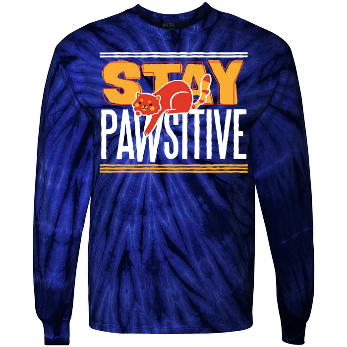 Stay Pawsitive Tie-Dye Long Sleeve Shirt