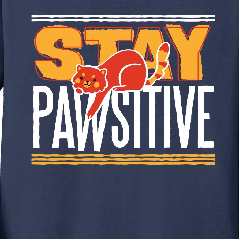 Stay Pawsitive Kids Long Sleeve Shirt