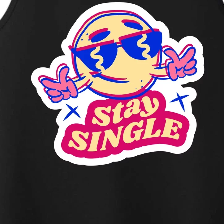 Stay Single Smiley Performance Tank