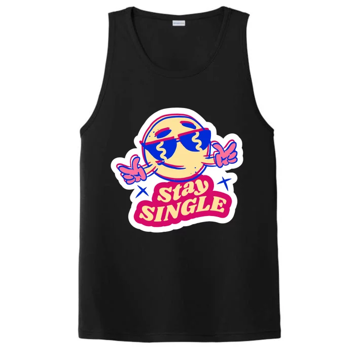 Stay Single Smiley Performance Tank