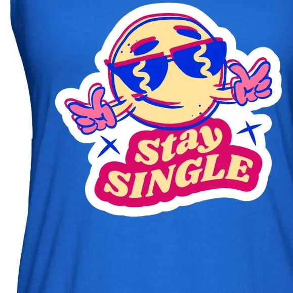 Stay Single Smiley Ladies Essential Flowy Tank