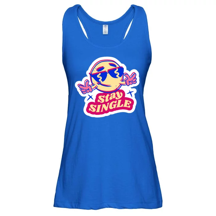 Stay Single Smiley Ladies Essential Flowy Tank